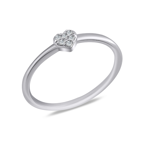 Серебряное кольцо Сердечко с фианитами (арт. 7501/7066) – изображение 1