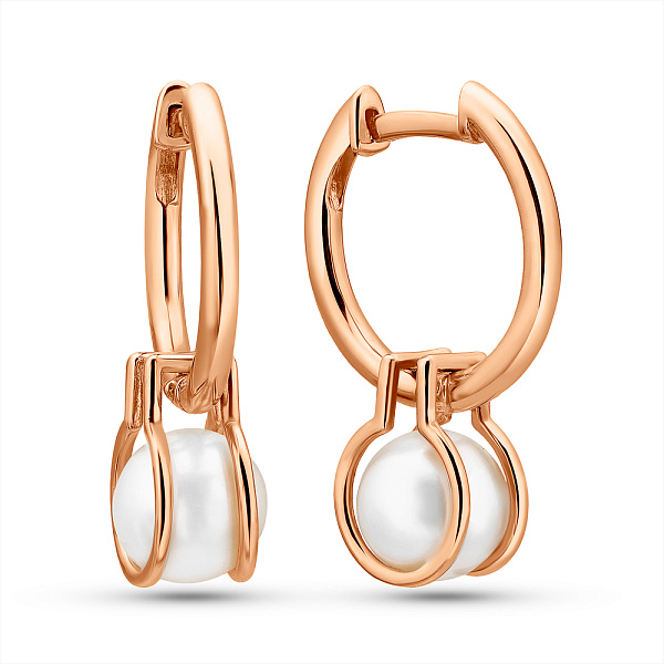 Серьги из красного золота с жемчугом (арт. 2192068101) – изображение 1