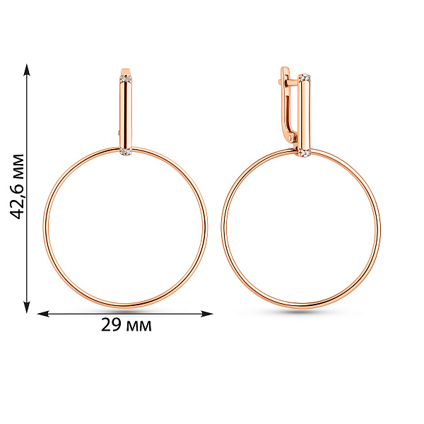 Золотые серьги-подвески с фианитами (арт. 110603) – изображение 5