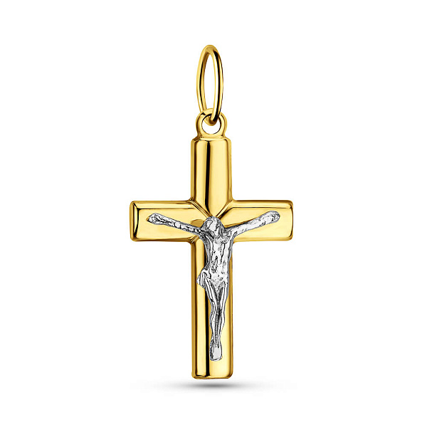 Золотой нательный крестик с распятием (арт. 500439ж) – изображение 1