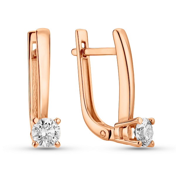 Серьги из красного золота с бриллиантами (арт. С011318040) – изображение 1