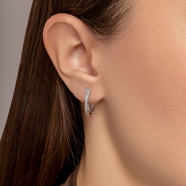 Серьги из белого золота с бриллиантами (арт. С011055010б) – изображение 2