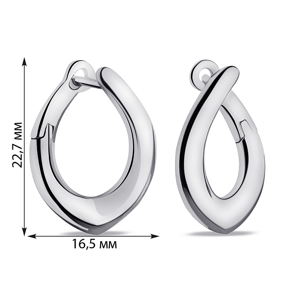 Серьги из серебра без камней (арт. 7502/9806) – изображение 4