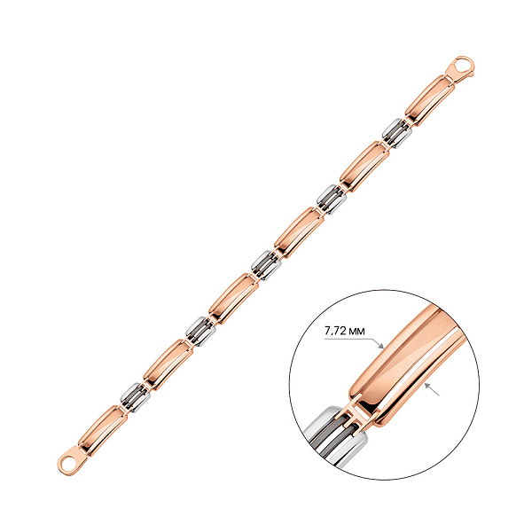 Чоловічий браслет з червоного і білого золота (арт. 325578кбом) – зображення 4