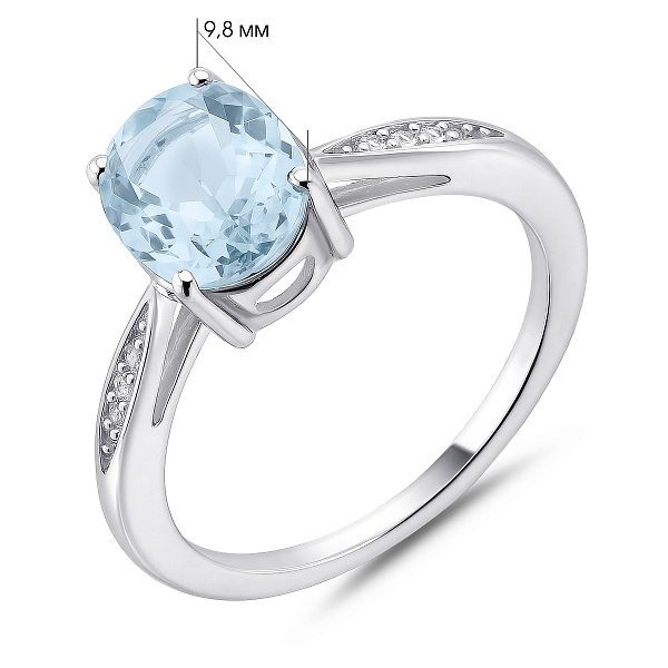 Серебряное кольцо с топазом и фианитами (арт. 7501/2171638Пг) – изображение 2