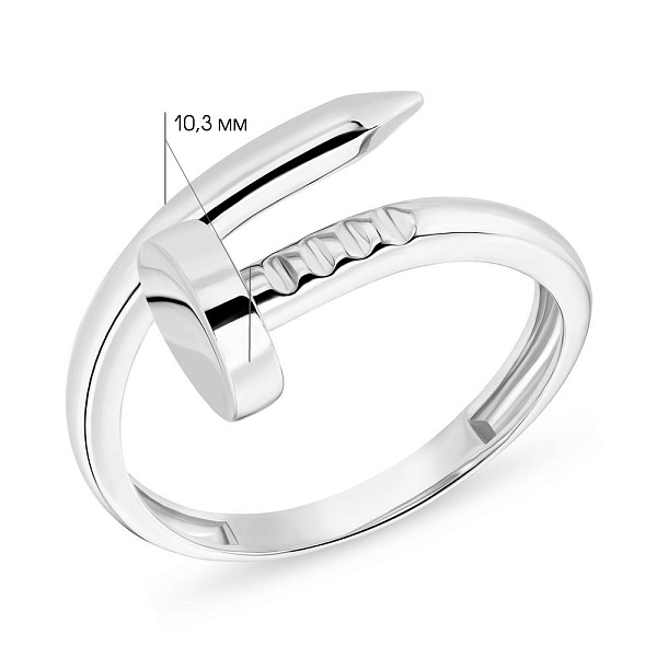 Золота каблучка "Цвях" без каміння (арт. 155321б) – зображення 2