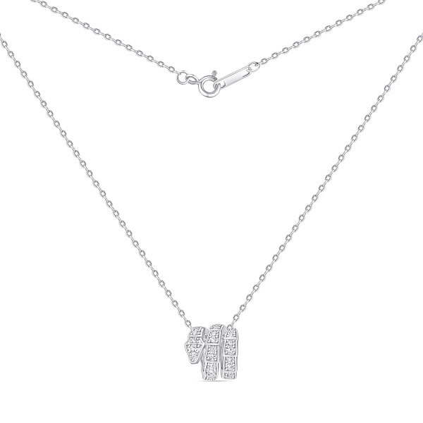 Серебряное колье Змея с дорожкой из фианитов (арт. 7507/2369) – изображение 2