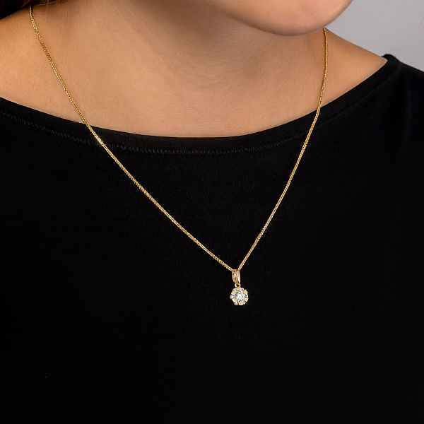 Золотая подвеска с фианитом (арт. 440492ж) – изображение 2