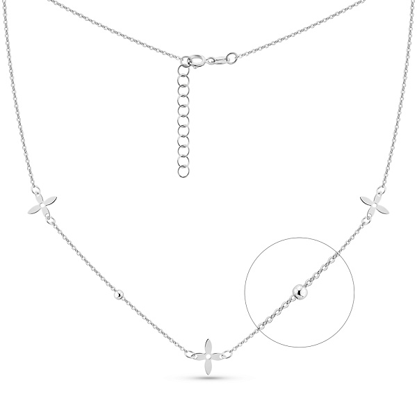 Кольє Квіти з білого золота (арт. 352797б) – зображення 1