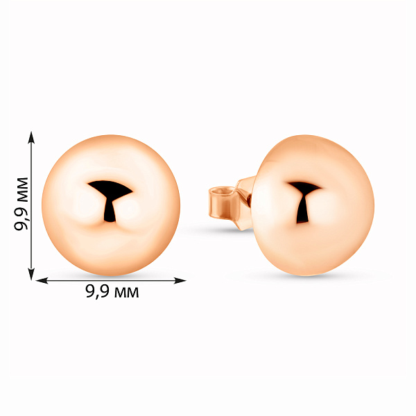 Золотые серьги-пусеты (арт. 1091273/1) – изображение 5