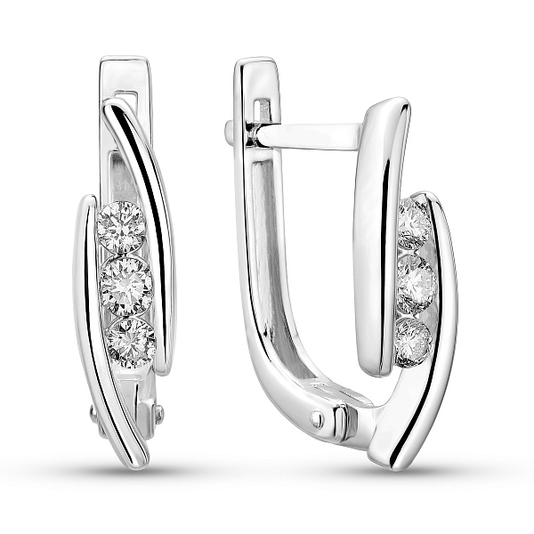 Серьги из белого золота с бриллиантами (арт. С011535020б) – изображение 1