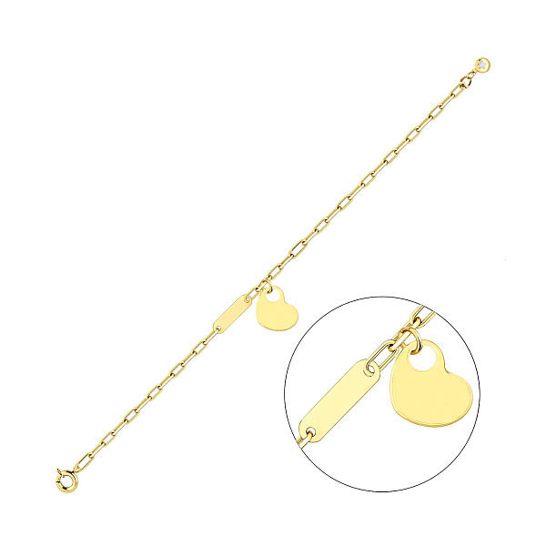 Золотий браслет Серце (арт. 3261442жП1) – зображення 1