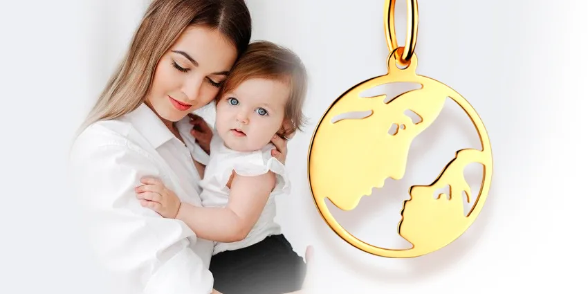 кулон «Мама и дитя» из желтого золота