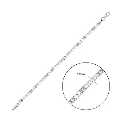 Браслет серебряный с греческим орнаментом (арт. 7509/4179)
