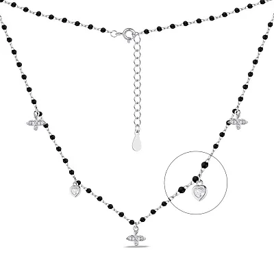 Кольє зі срібла з емаллю та фіанітами (арт. 7507/1885еч)