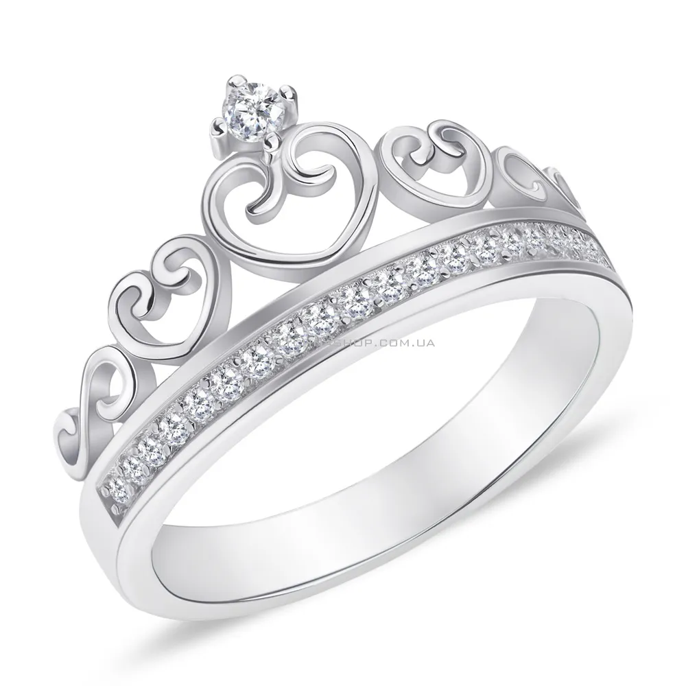 Серебряное кольцо «Корона» с фианитами (арт. 7501/4144)