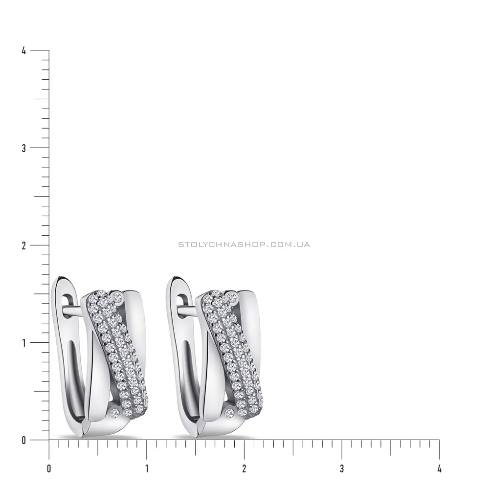 Сережки из серебра с фианитами  (арт. 7502/4140)