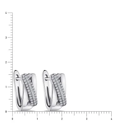 Сережки зі срібла з фіанітами (арт. 7502/4140)