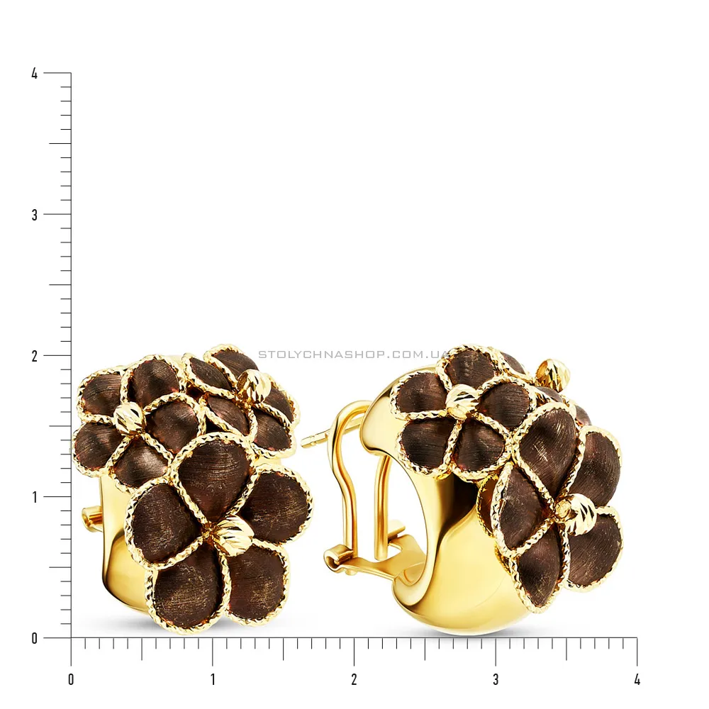 Золотые серьги Francelli «Цветы» (арт. 106814жкр)