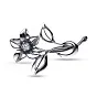 Срібна брошка «Квітка» з фіанітом (арт. 7905/6110027)