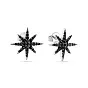 Срібні сережки пусети з чорними фіанітами  (арт. 7518/5903бч)