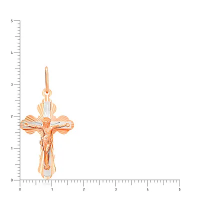 Золотий натільний хрестик з насічками (арт. 520403)