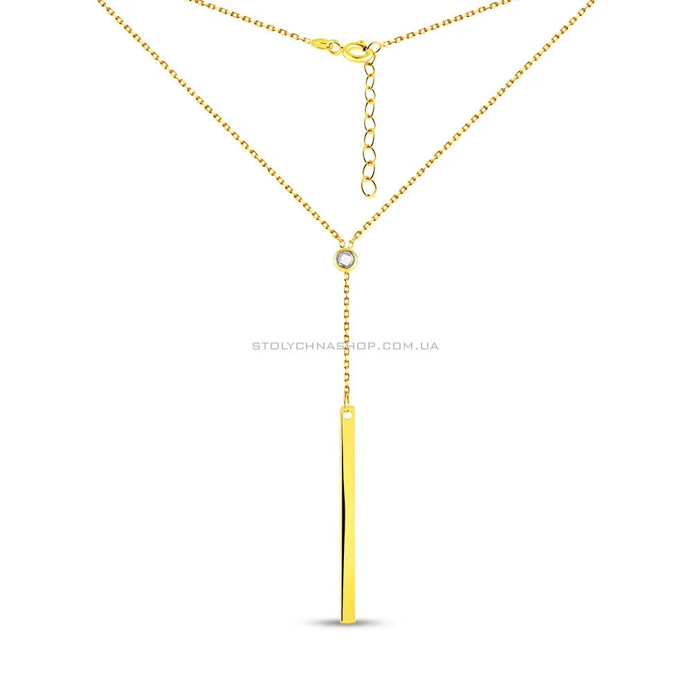 Кольє-краватка з жовтого золота з фіанітом (арт. 352497ж) - 2 - цена