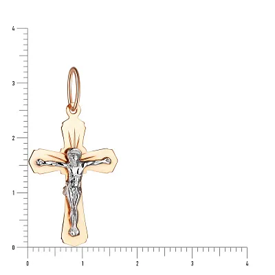 Крестик с распятием из комбинированного золота (арт. 514500)