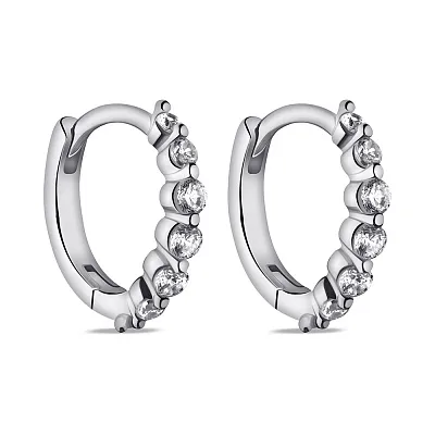 Серебряные серьги с дорожкой из фианитов (арт. 7502/9781/10)