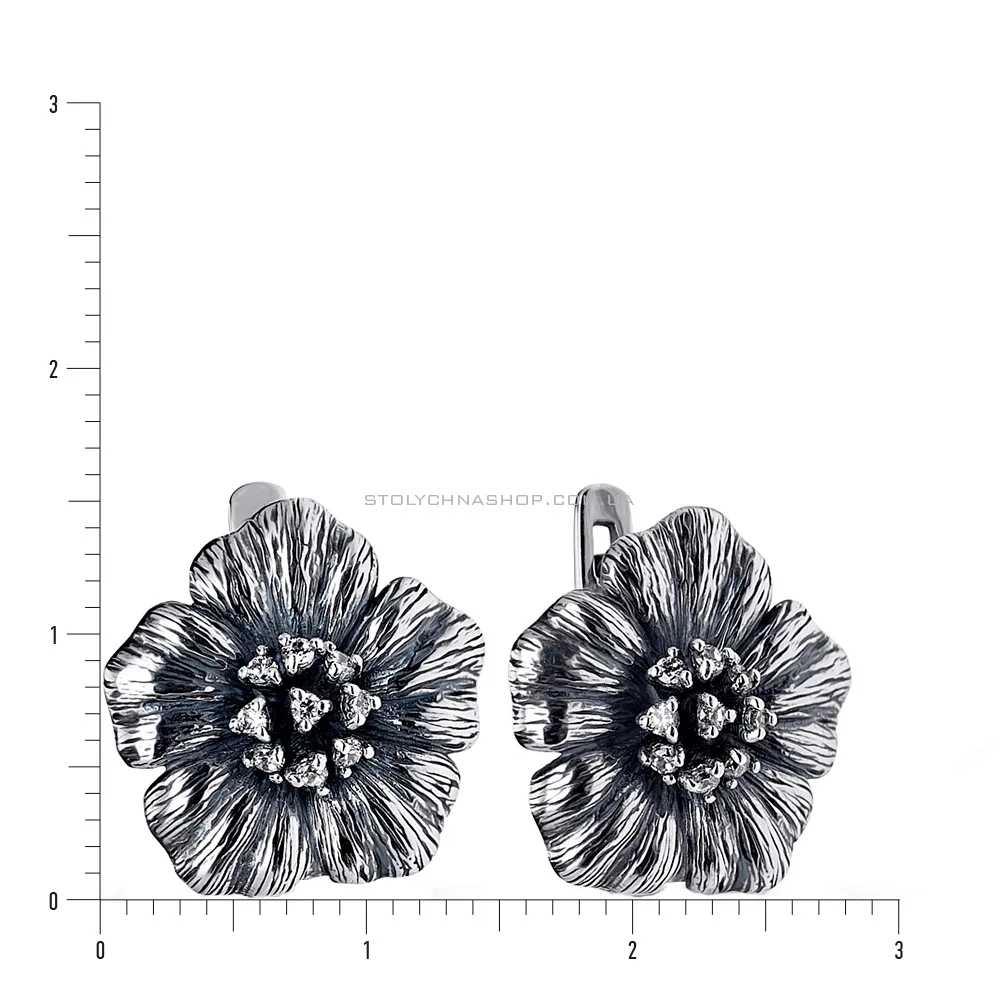 Срібні сережки «Квіти» (арт. 7902/1111146)