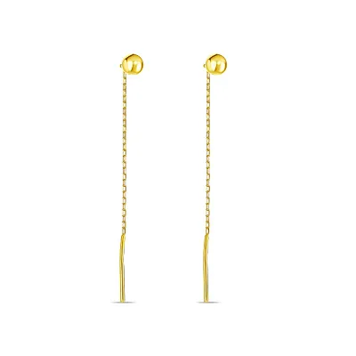 Золоті сережки-протяжки «Кульки» в жовтому кольорі металу (арт. 100102ж)