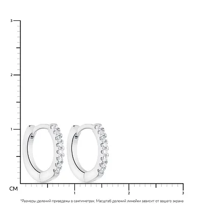 Серьги-кольца из серебра с фианитами (арт. 7502/3244/10)