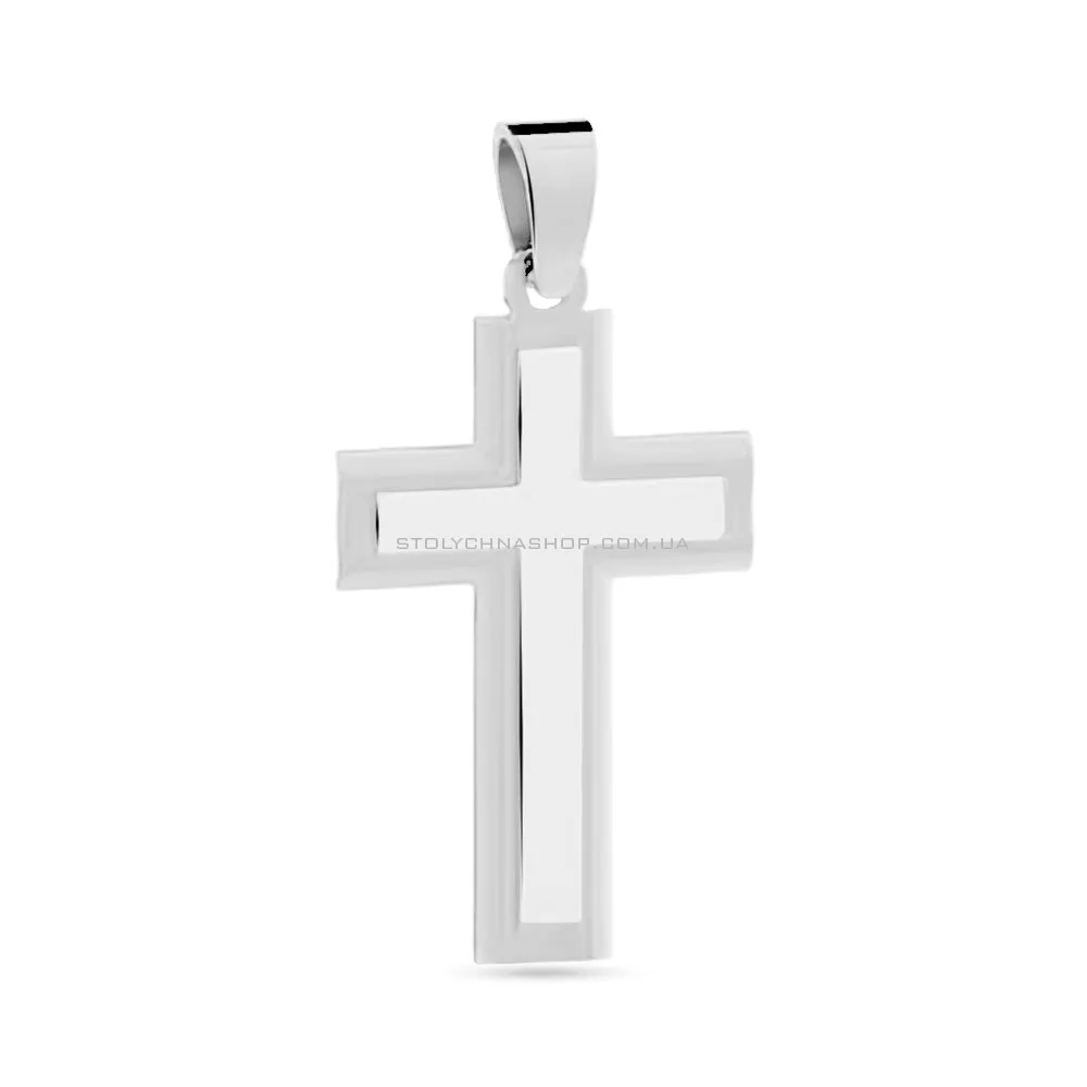 Хрестик без розп'яття з білого золота (арт. 440410бм) - цена