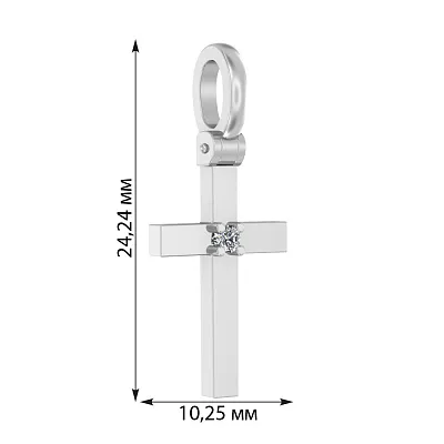 Золотая подвеска-крестик с бриллиантом (арт. П011022б)