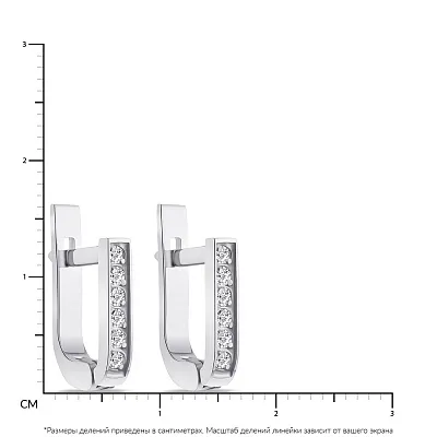 Срібні сережки з доріжкою з фіанітів  (арт. 7502/А113сю)