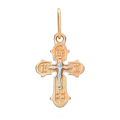 Золотой нательный крестик с распятием  (арт. 501587)