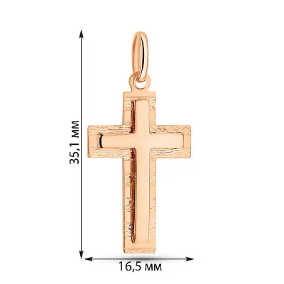 Золотий хрестик з алмазною гранню (арт. 424871)