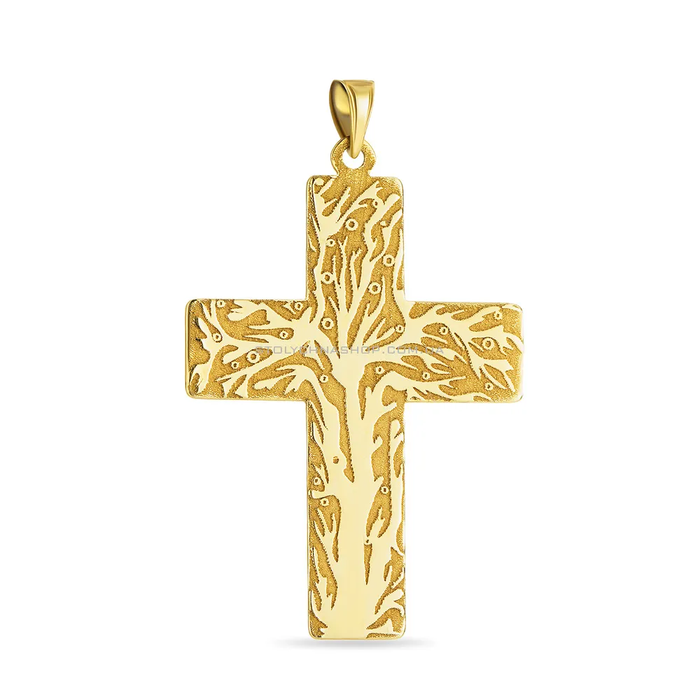 Золотой крестик в желтом цвете металла (арт. 423382ж) - цена