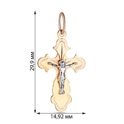 Золотой нательный крестик с распятием  (арт. 512701)
