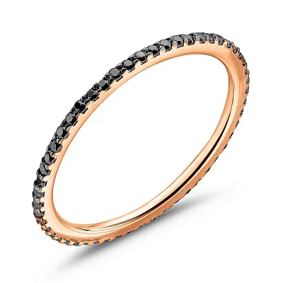 Золотое кольцо с черными фианитами  (арт. 1101281101ч)