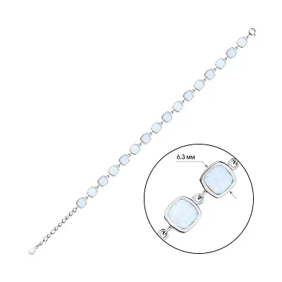 Серебряный браслет с опалом (арт. 7509/4118Поб)