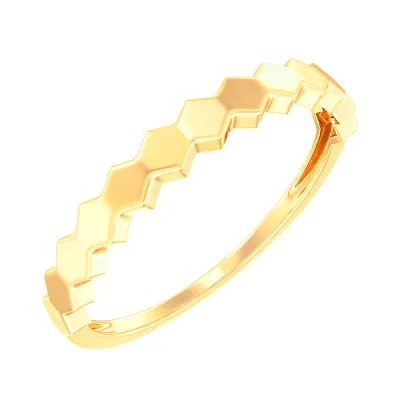 Золотое кольцо в желтом цвете металла без вставок  (арт. 141130ж)