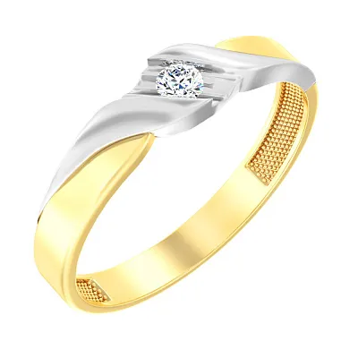 Золотое кольцо с фианитом (арт. 141057ж)