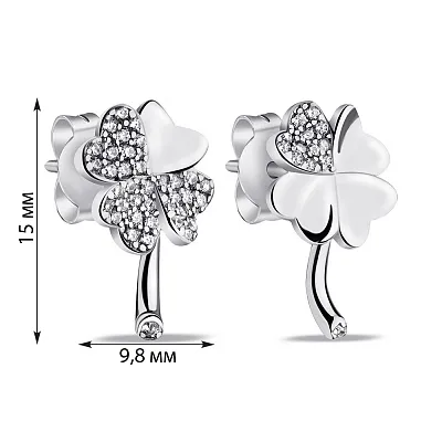 Сережки-пусети зі срібла з фіанітами (арт. 7518/6865)