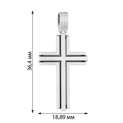 Золота підвіска-хрестик в білому кольорі металу (арт. 440549б)