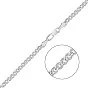 Срібний ланцюжок плетіння Нонна з родіюванням  (арт. 7508/3-0309.70.2)