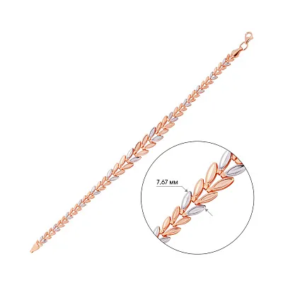 Золотой браслет в комбинированном цвете металла (арт. 324781кб)
