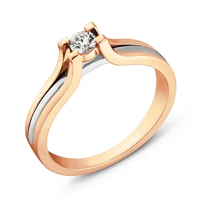 Золотое помолвочное кольцо с бриллиантом (арт. К011002015)