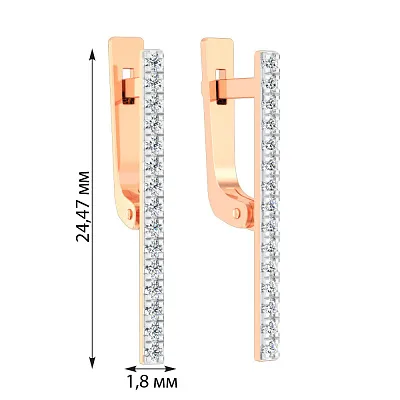Золотые серьги с фианитами  (арт. 110562)