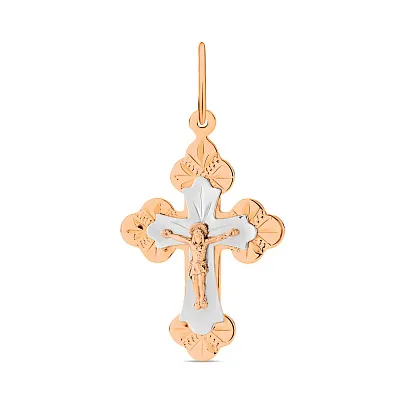 Золотой крестик с распятием без камней (арт. 525701)